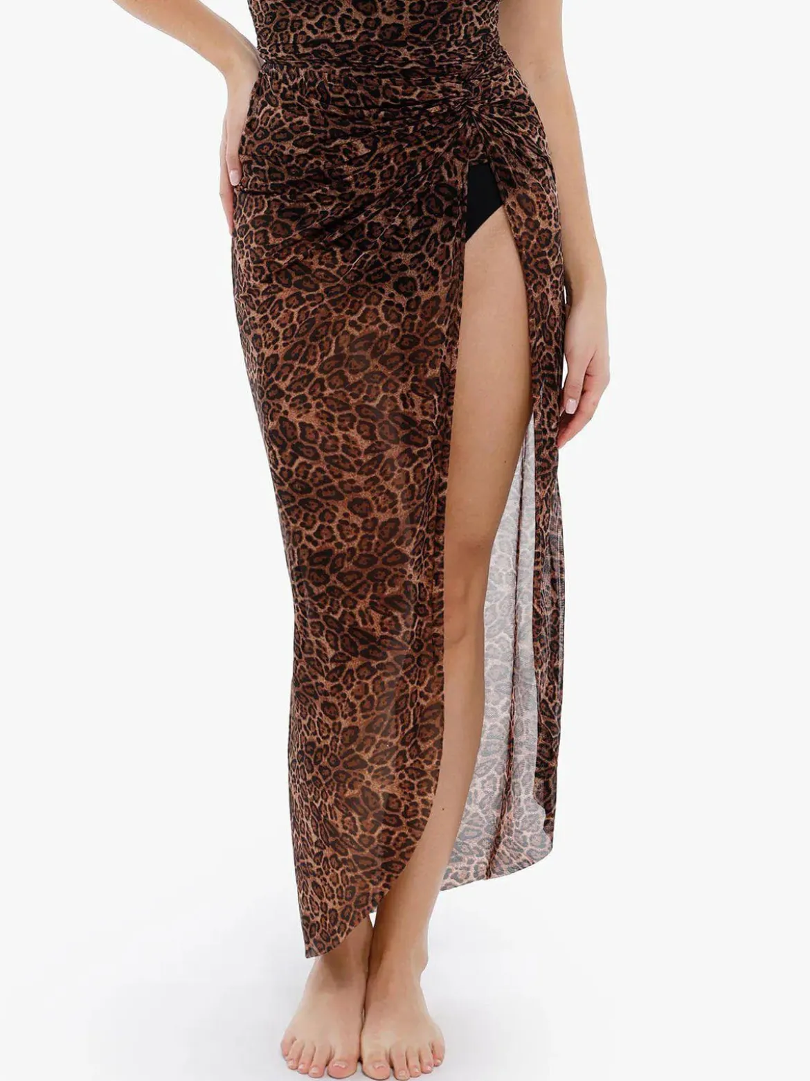 Bias Twist Mesh Sarong Coverup