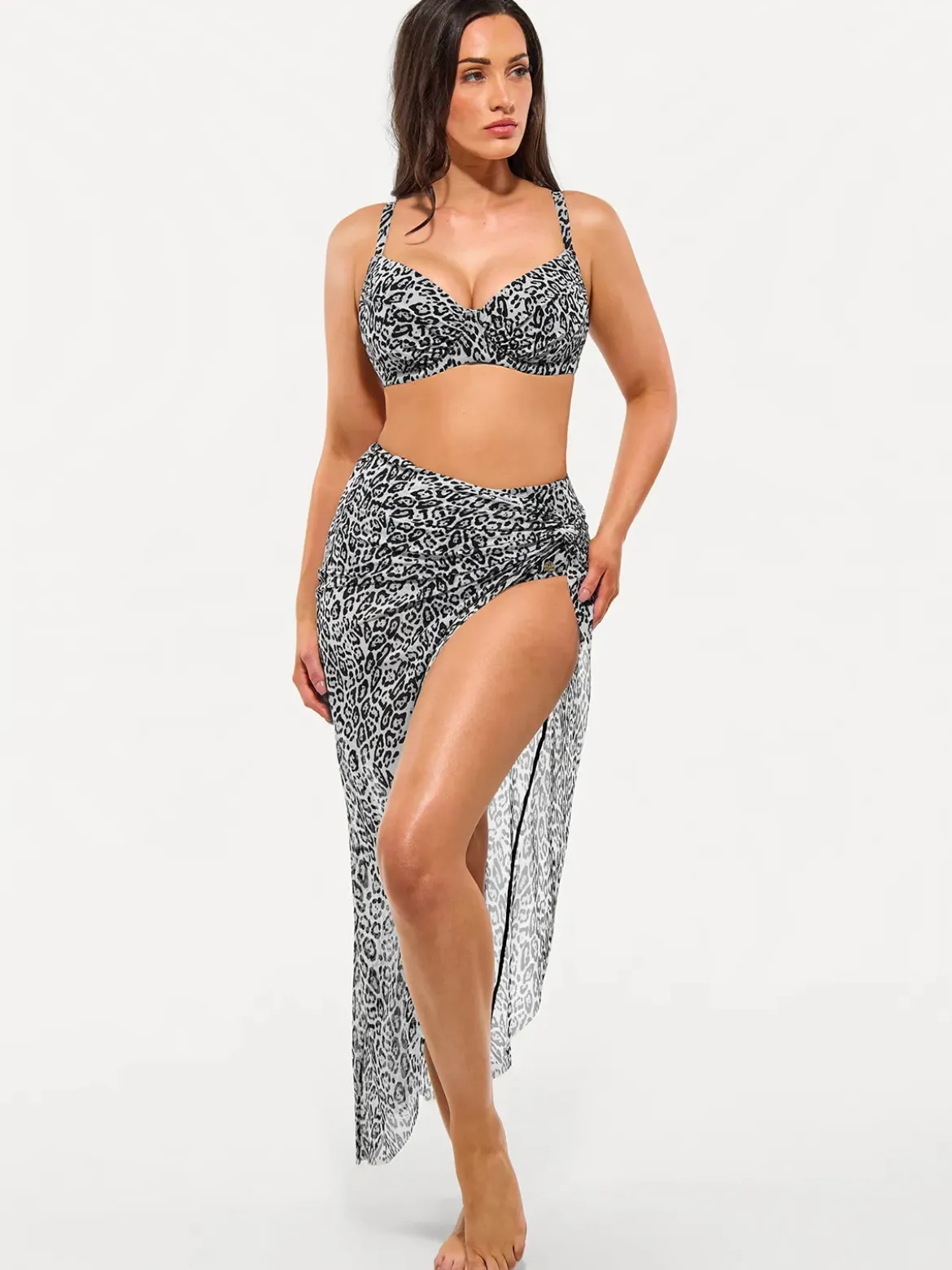 Bias Twist Mesh Sarong Coverup