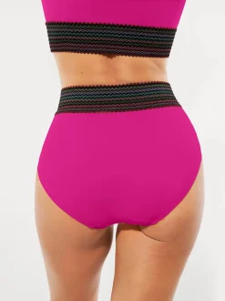Boho Trim High Waist Tummy Control Bikini Set