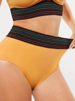 Boho Trim High Waist Tummy Control Bikini Set