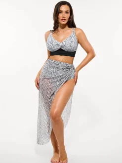 Boho Trim High Waist Tummy Control Bikini Set