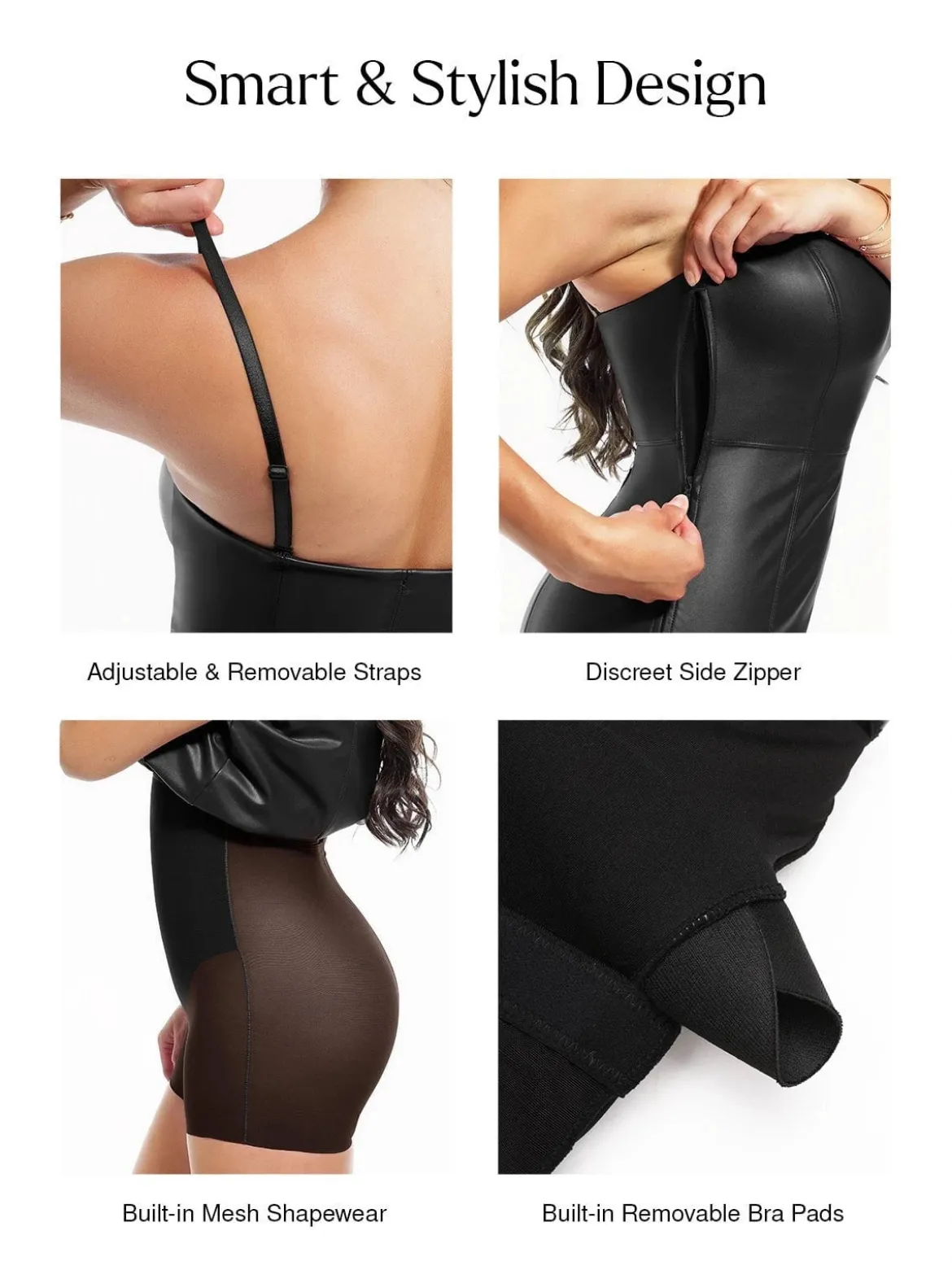 Dual-Wear Sculpting Faux Leather Dress