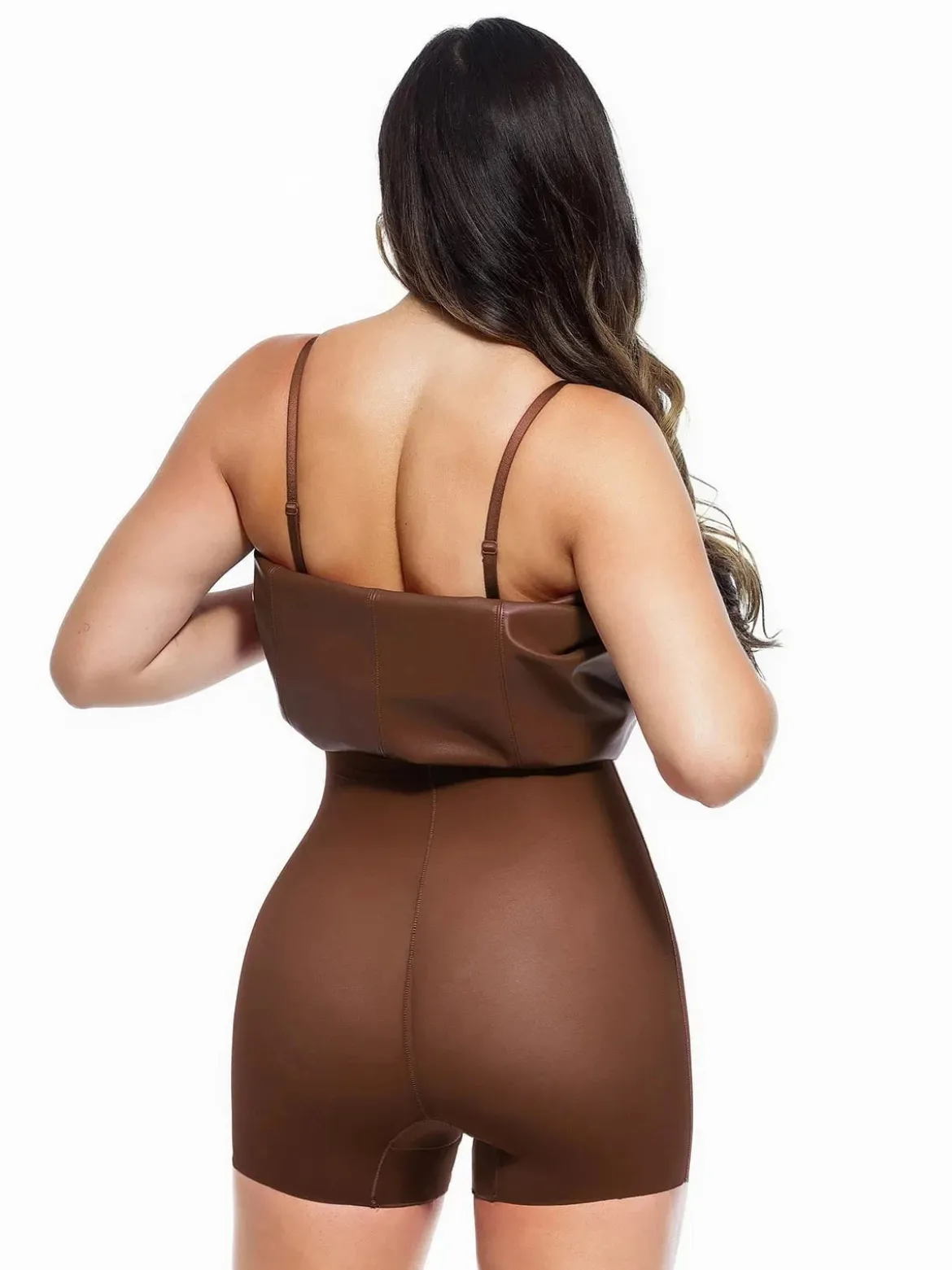 Dual-Wear Sculpting Faux Leather Dress