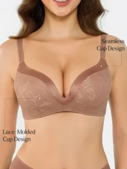 Lace Full Coverage Comfort Sculpting Plunge Bra