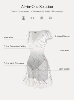 Lace Trim Sculpting Fit & Flare Mini Dress