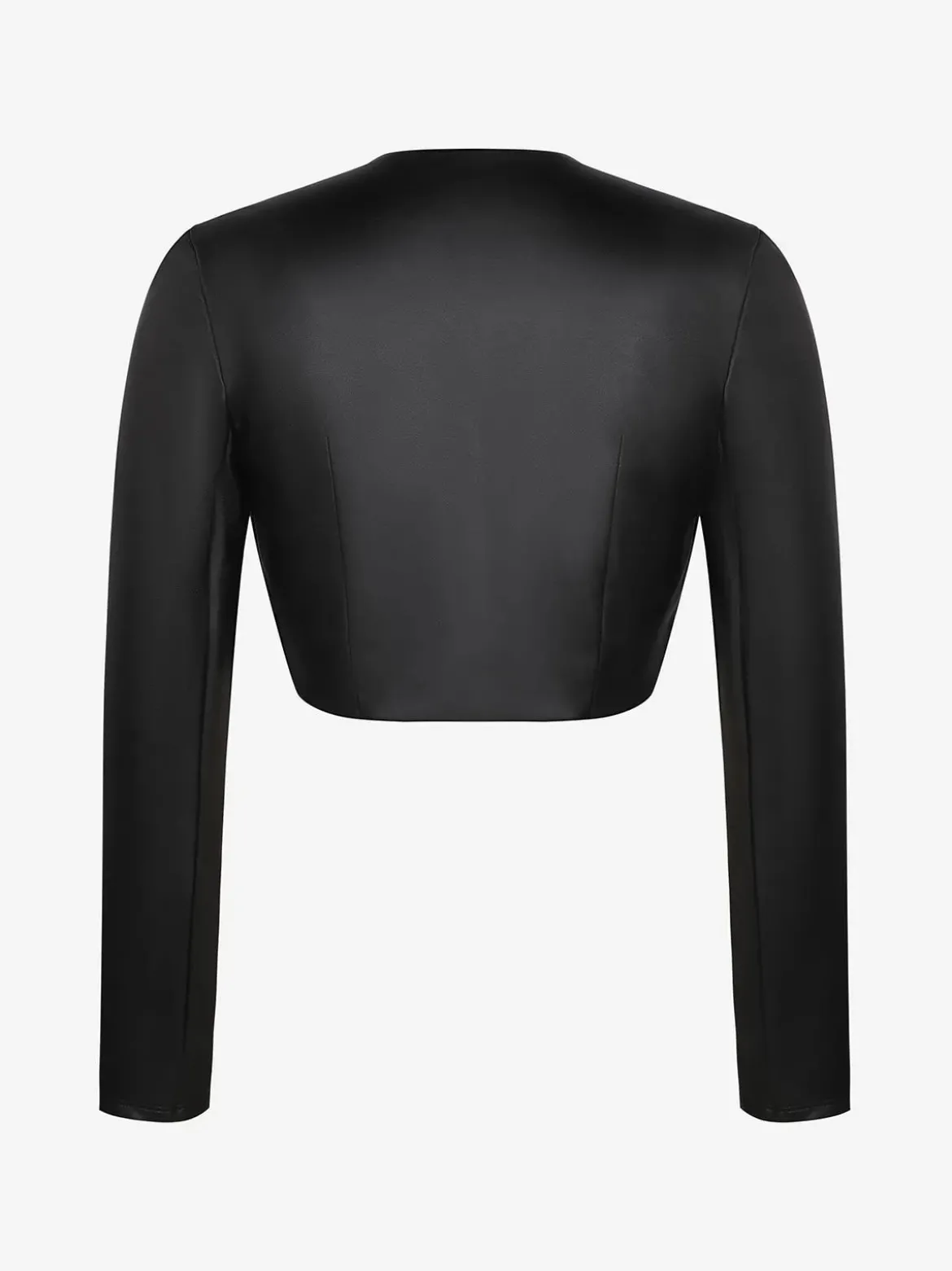 Long Sleeve Faux Leather Bolero Jacket