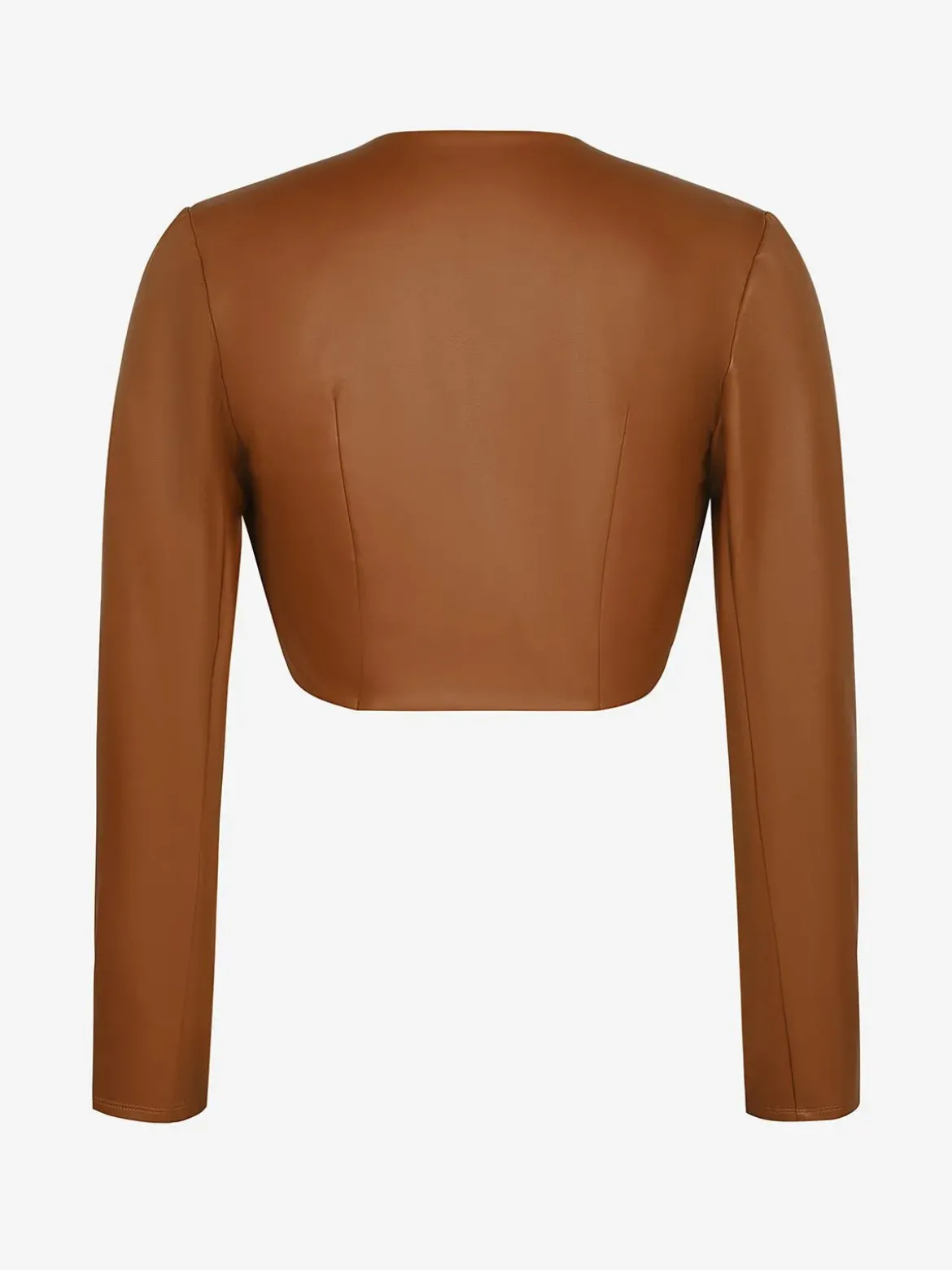 Long Sleeve Faux Leather Bolero Jacket