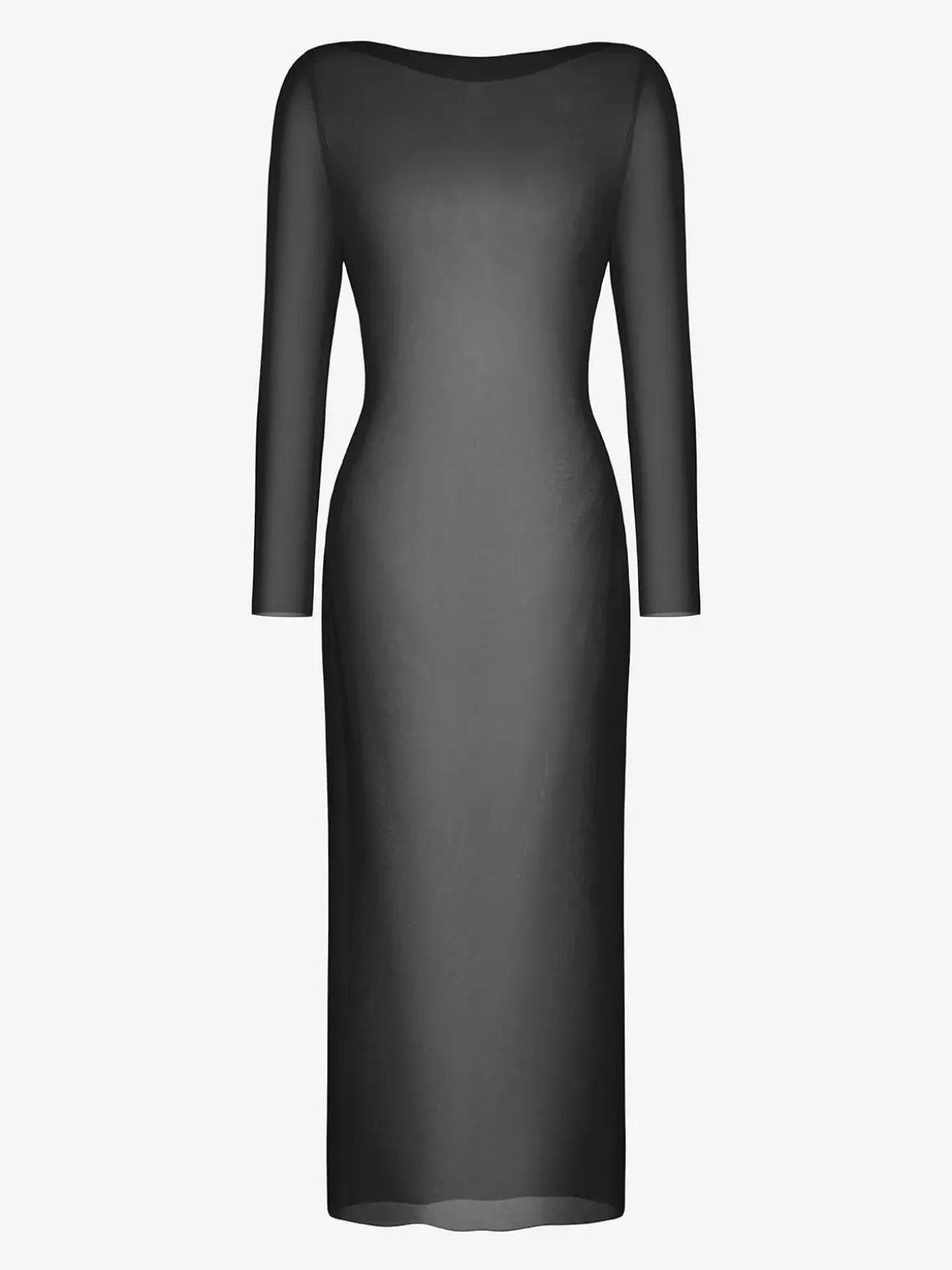 Long Sleeve Sheer Mesh Maxi Cover-Up