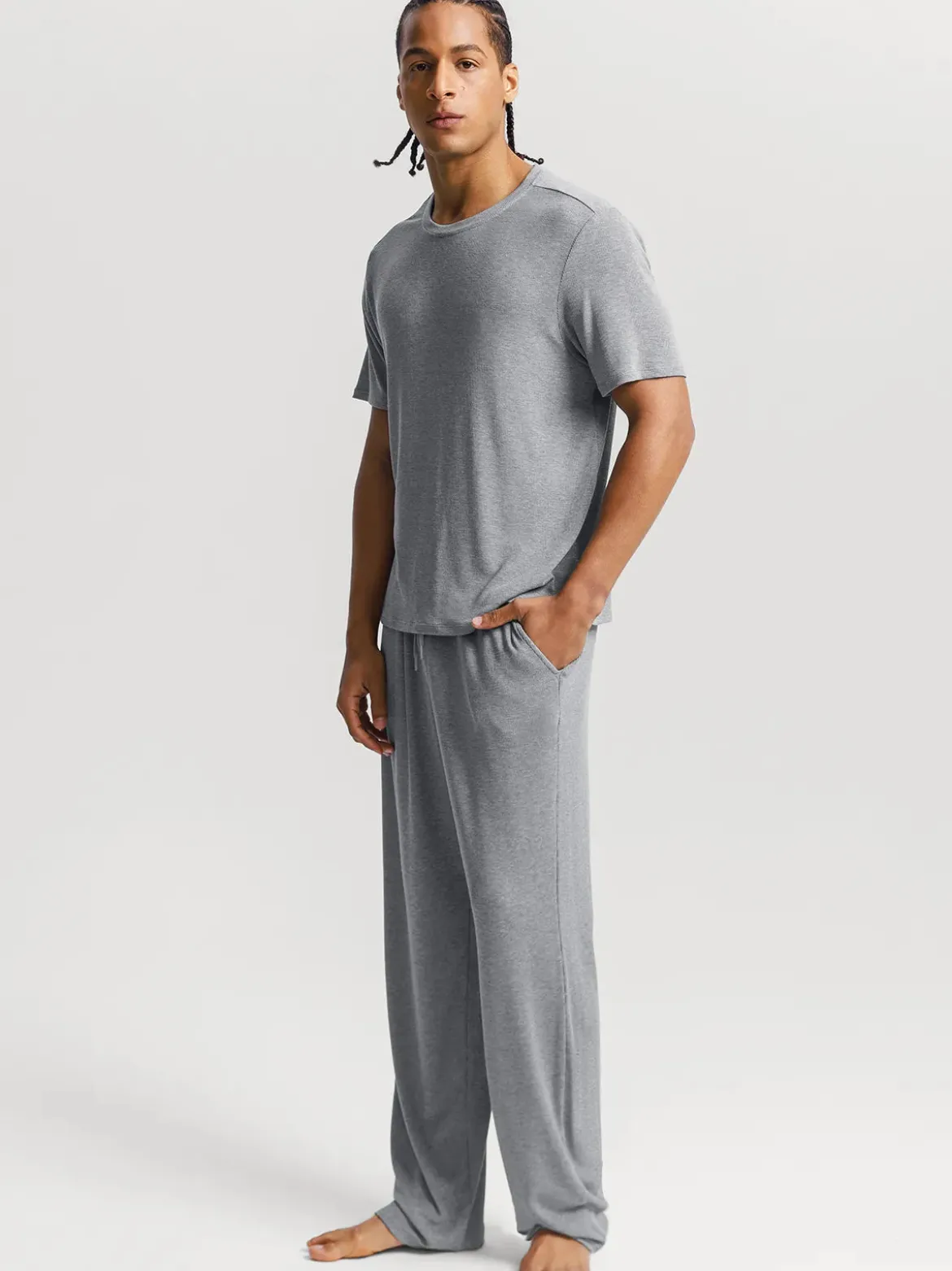 Men's Modal Short Sleeve & Pant PJ Set