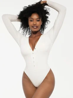 Redtag Thermal Shapewear Long Sleeve Tummy Control Bodysuit