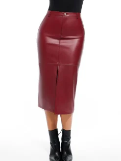 Sculpted Faux Leather Contour Skirt
