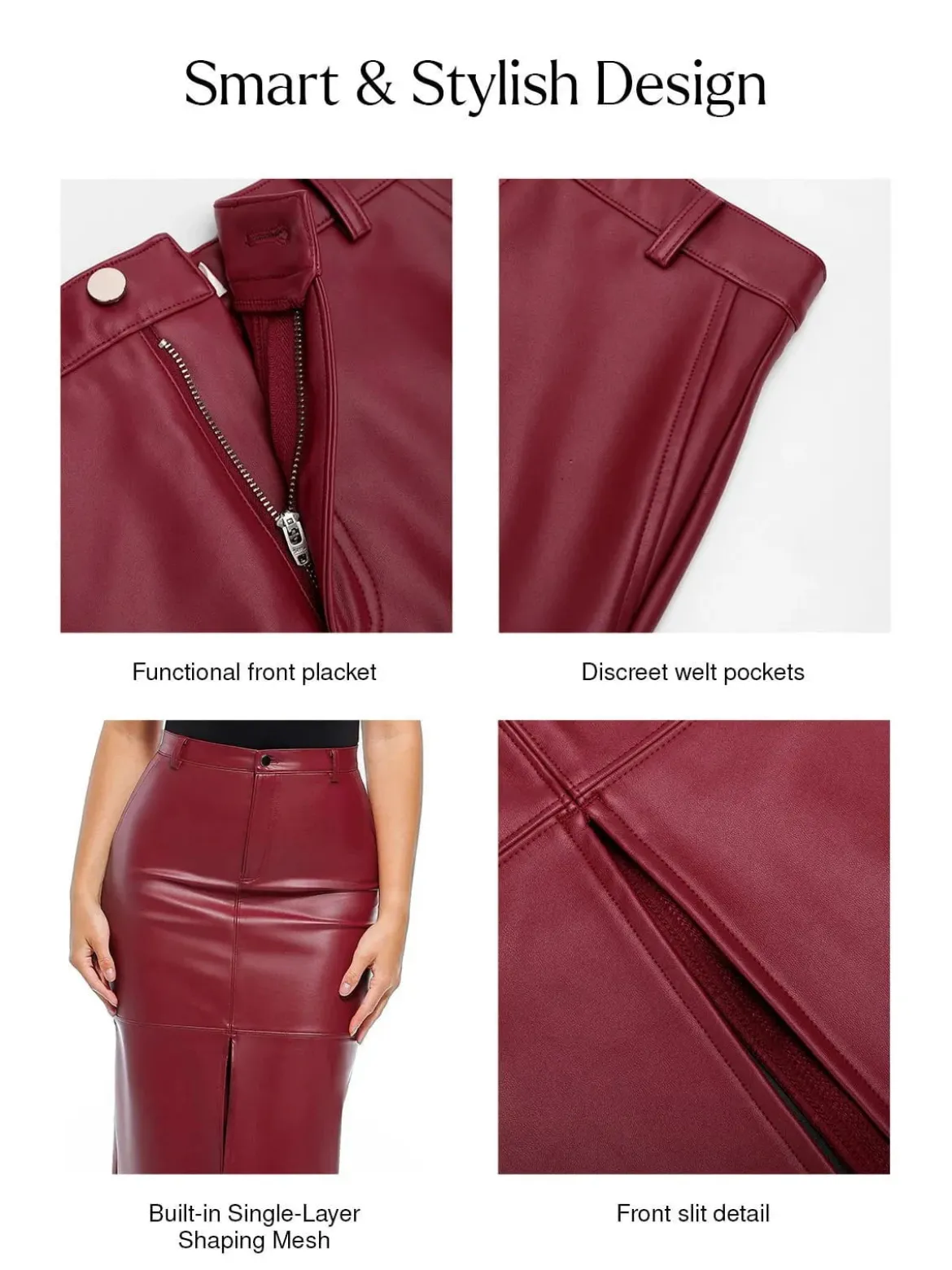 Sculpted Faux Leather Contour Skirt