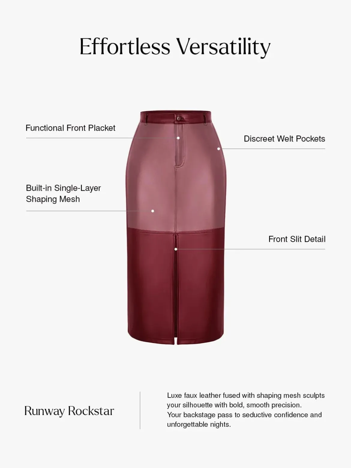 Sculpted Faux Leather Contour Skirt