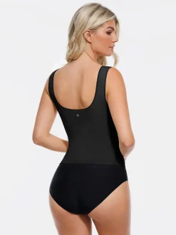 Sculpting Push-Up Square Neck Sleeveless Cami Top with Built-in Bra
