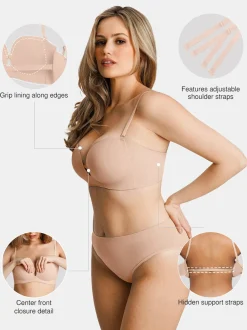 Seamless Non-Slip Push-Up Shaping Strapless Bra