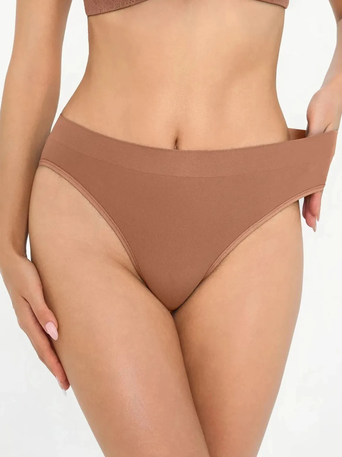 Seamless Ribbed-Waist Brief