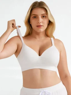 Seamless Wireless Adjustable Wide-Strap T-Shirt Bra