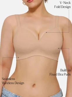 Seamless Wireless Adjustable Comfort Support Bra