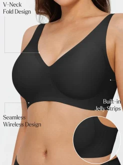Seamless Wireless Jelly Comfort Plunge Bra