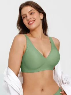 Seamless Wireless Jelly Comfort Plunge Bra