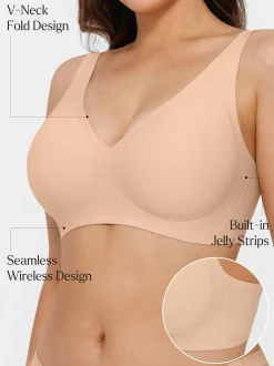 Seamless Wireless Jelly Comfort Plunge Bra