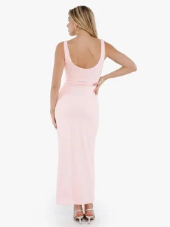 Shapewear Boatneck Draped Sculpting Maxi Dress