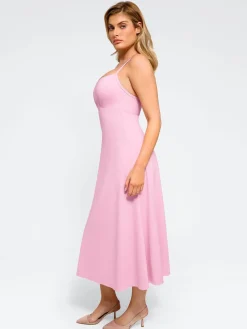 Shapewear Built-In Sculpting A-Line Midi Slip Dress