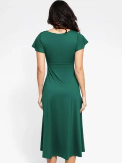 Shapewear Built-In Tummy Control A-Line Midi Dresses