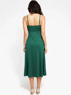 Shapewear Built-In Tummy Control A-Line Midi Dresses