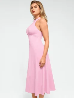 Shapewear Built-In Tummy Control A-Line Midi Dresses