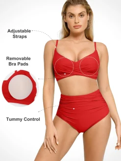 Shapewear Bust-Enhancing Draped Bikini Top