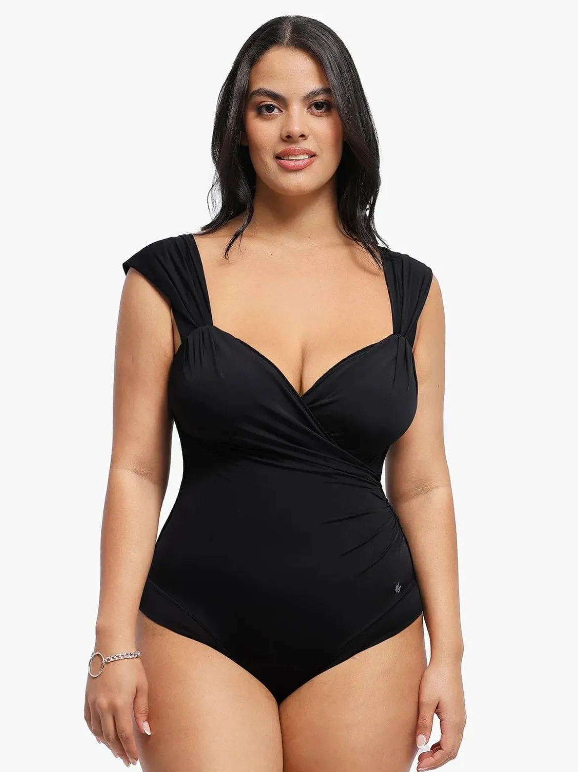 Shapewear Cap Sleeve Bodysuit Lace Fishtail Coverup Skirt Set