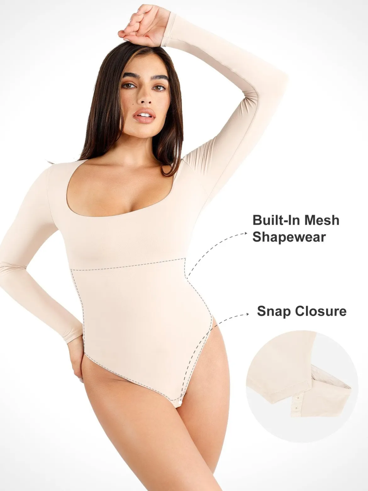Shapewear Cloudsense Long Sleeve Seamless Bodysuit