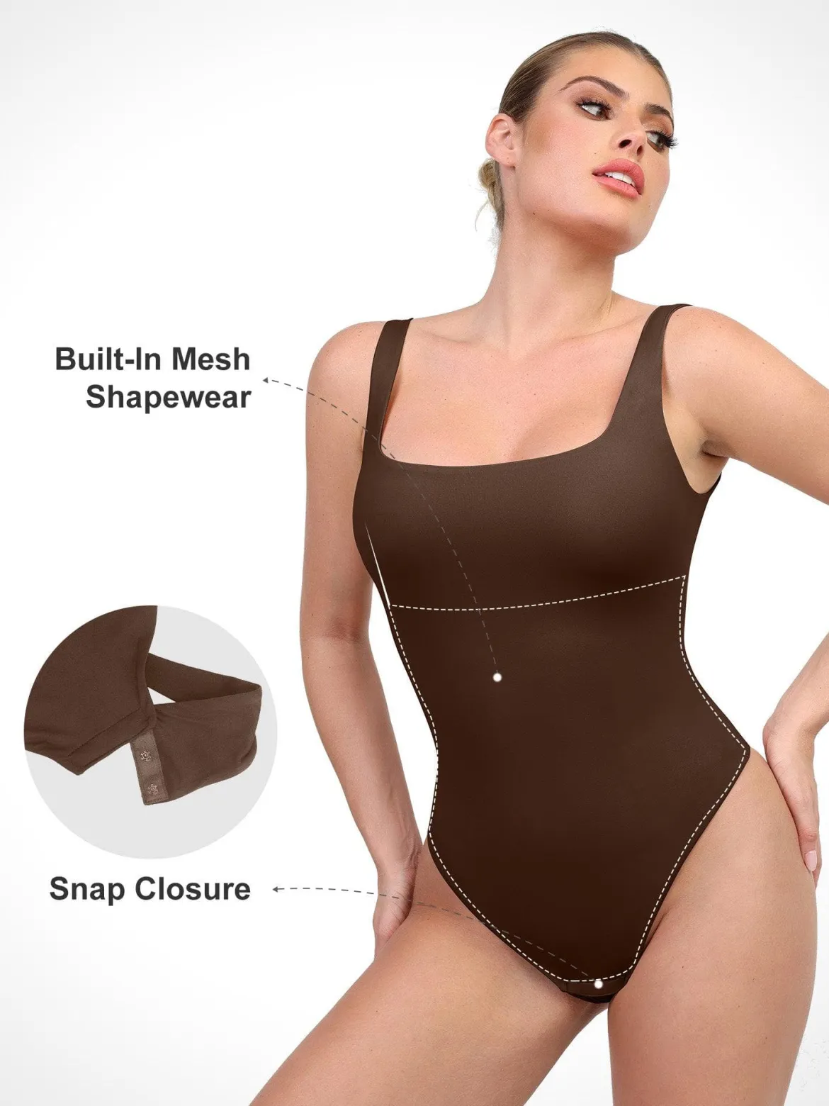 Shapewear CloudSense Tank Neck Low Back Sculpting Bodysuit