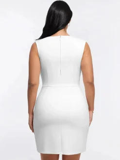 Shapewear Cut-in Square Neck Sculpting Midi Dress