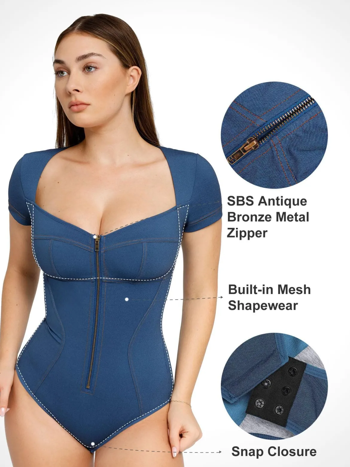Shapewear Denim Sculpting Dress or Bodysuit or Jumpsuit