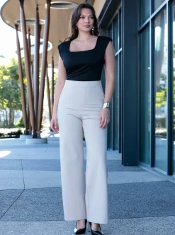 Shapewear Executive High Waisted Wide-Leg Ponte Pants