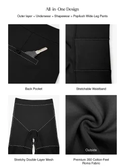 Shapewear Executive High Waisted Wide-Leg Ponte Pants