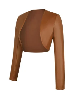 Shapewear Faux Leather Corset Midi Dress Bolero Jacket Set