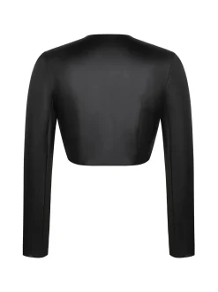 Shapewear Faux Leather Corset Midi Dress Bolero Jacket Set