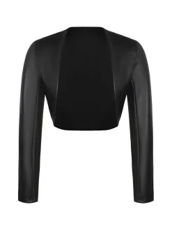 Shapewear Faux Leather Corset Midi Dress Bolero Jacket Set