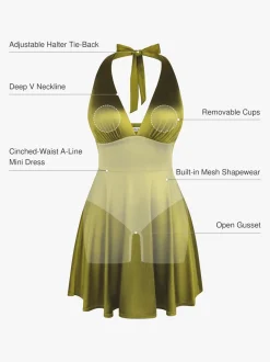 Shapewear Halter Fit & Flare Mini Dress