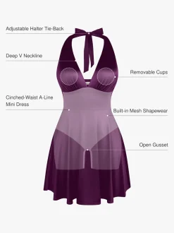 Shapewear Halter Fit & Flare Mini Dress