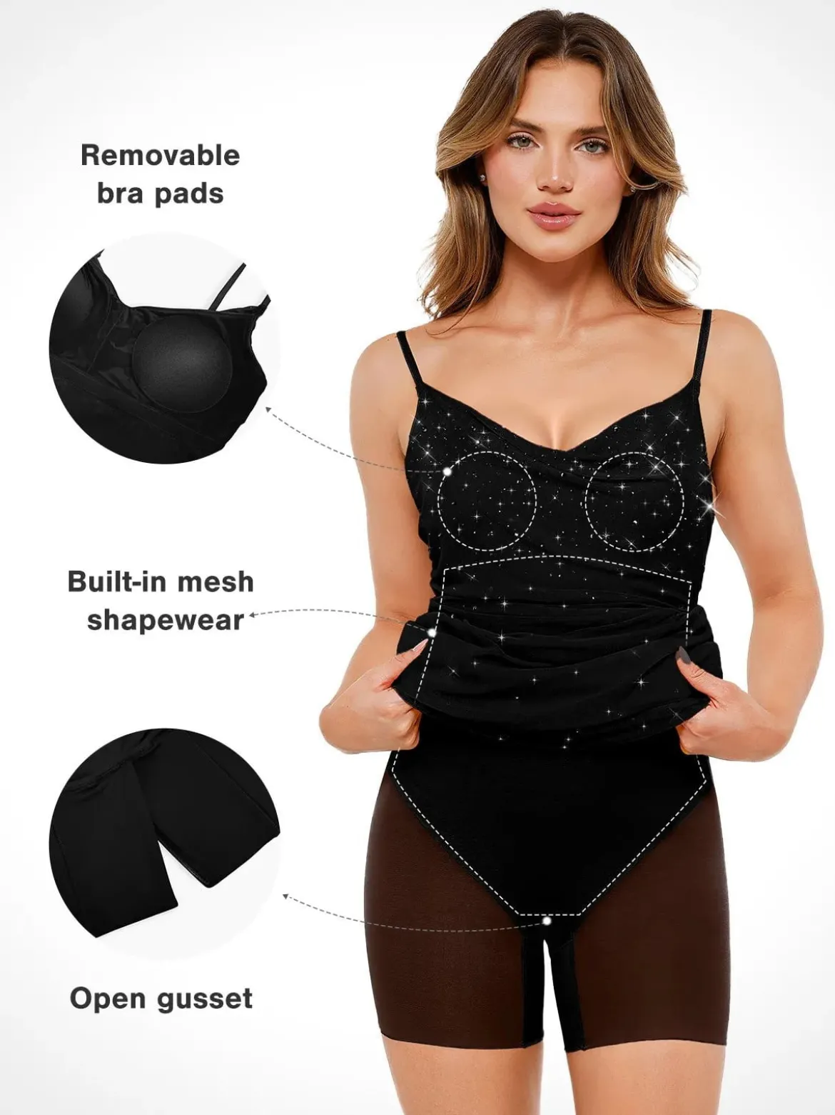 Shapewear Heat-Set Crystal Mesh Slimming Maxi Slip Dress