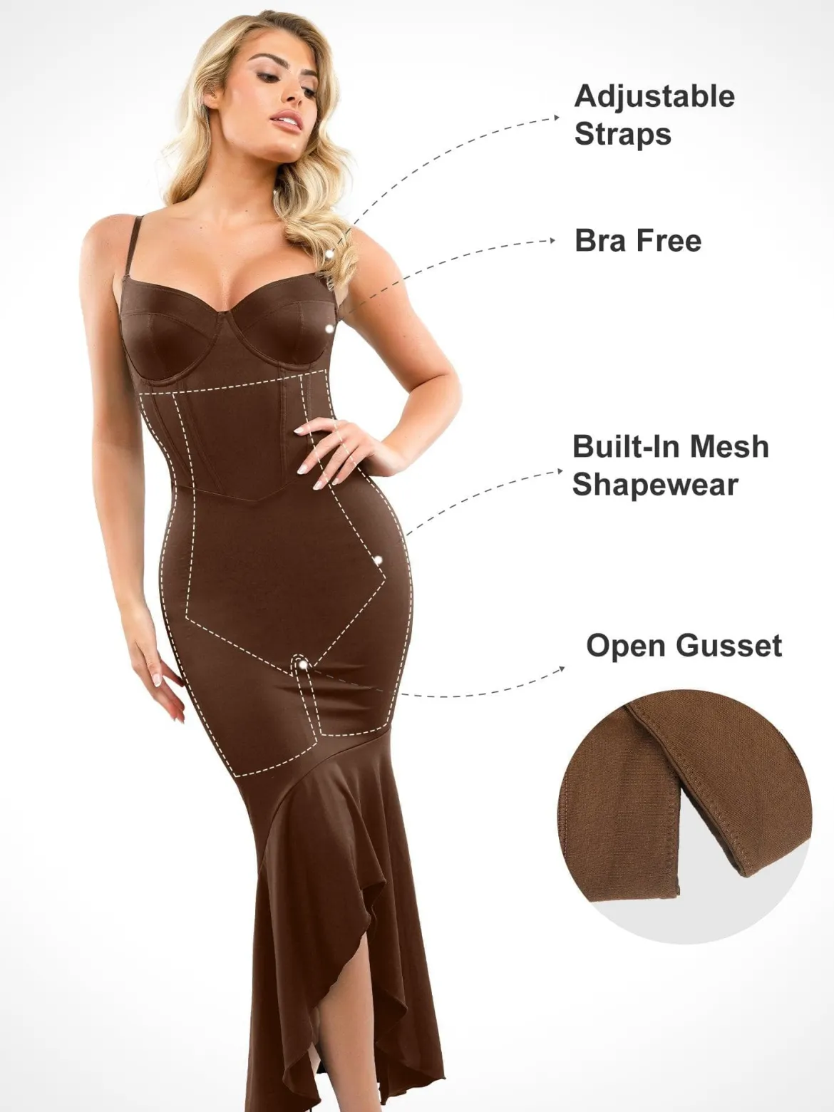 Shapewear Hourglass Corset Mermaid Maxi Dress