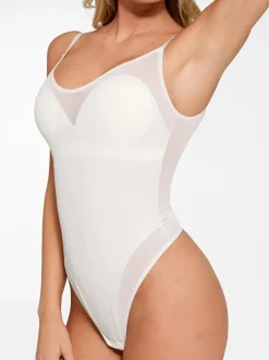 Shapewear Illusion Mesh Slimming Thong Bodysuits