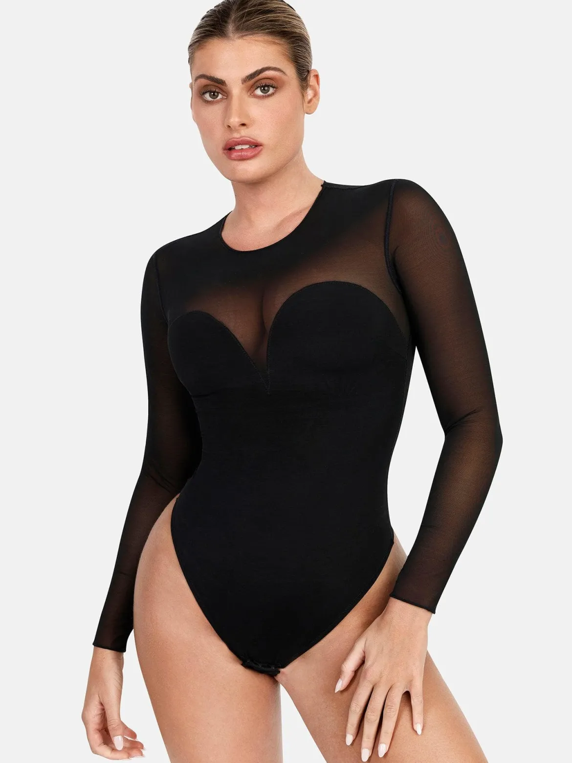 Shapewear Illusion Mesh Slimming Thong Bodysuits
