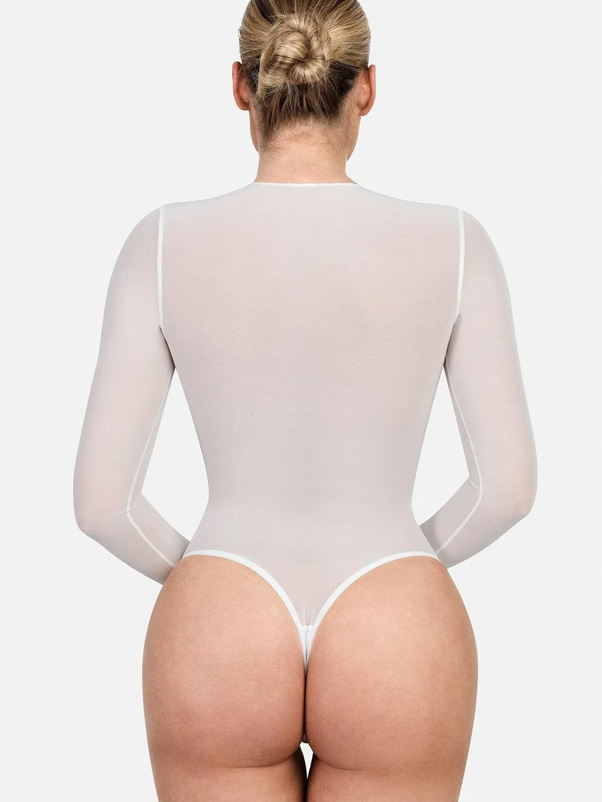Shapewear Illusion Mesh Slimming Thong Bodysuits