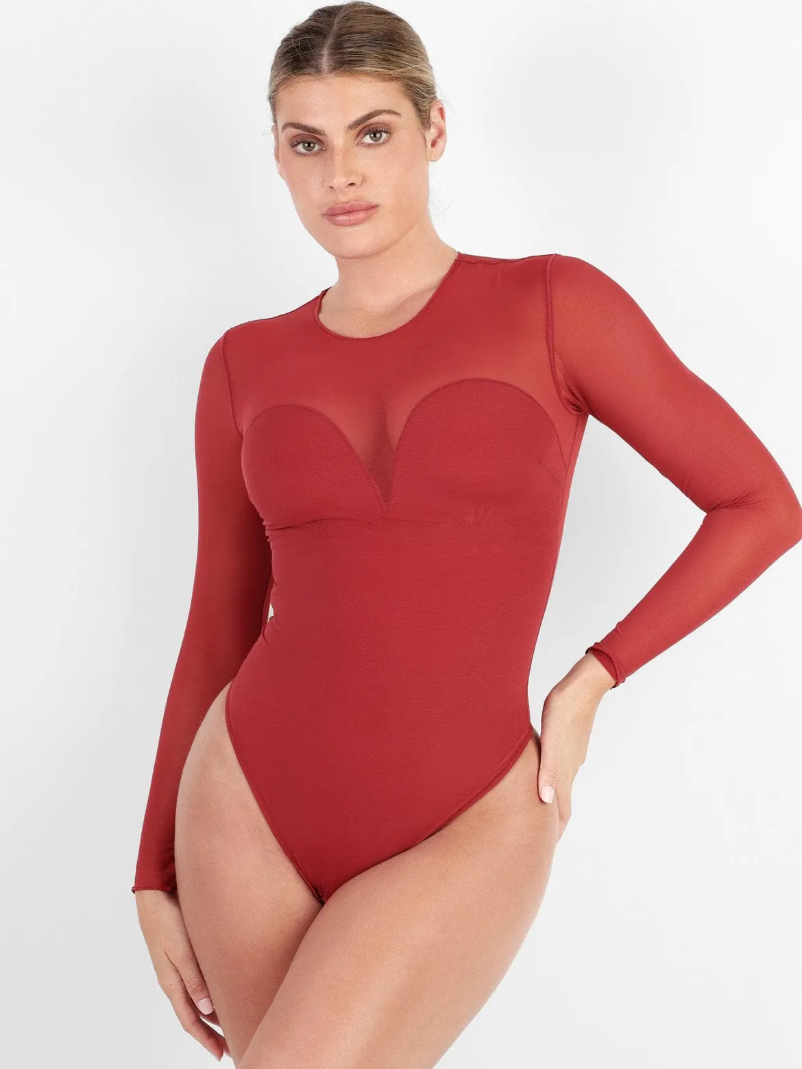 Shapewear Illusion Mesh Slimming Thong Bodysuits