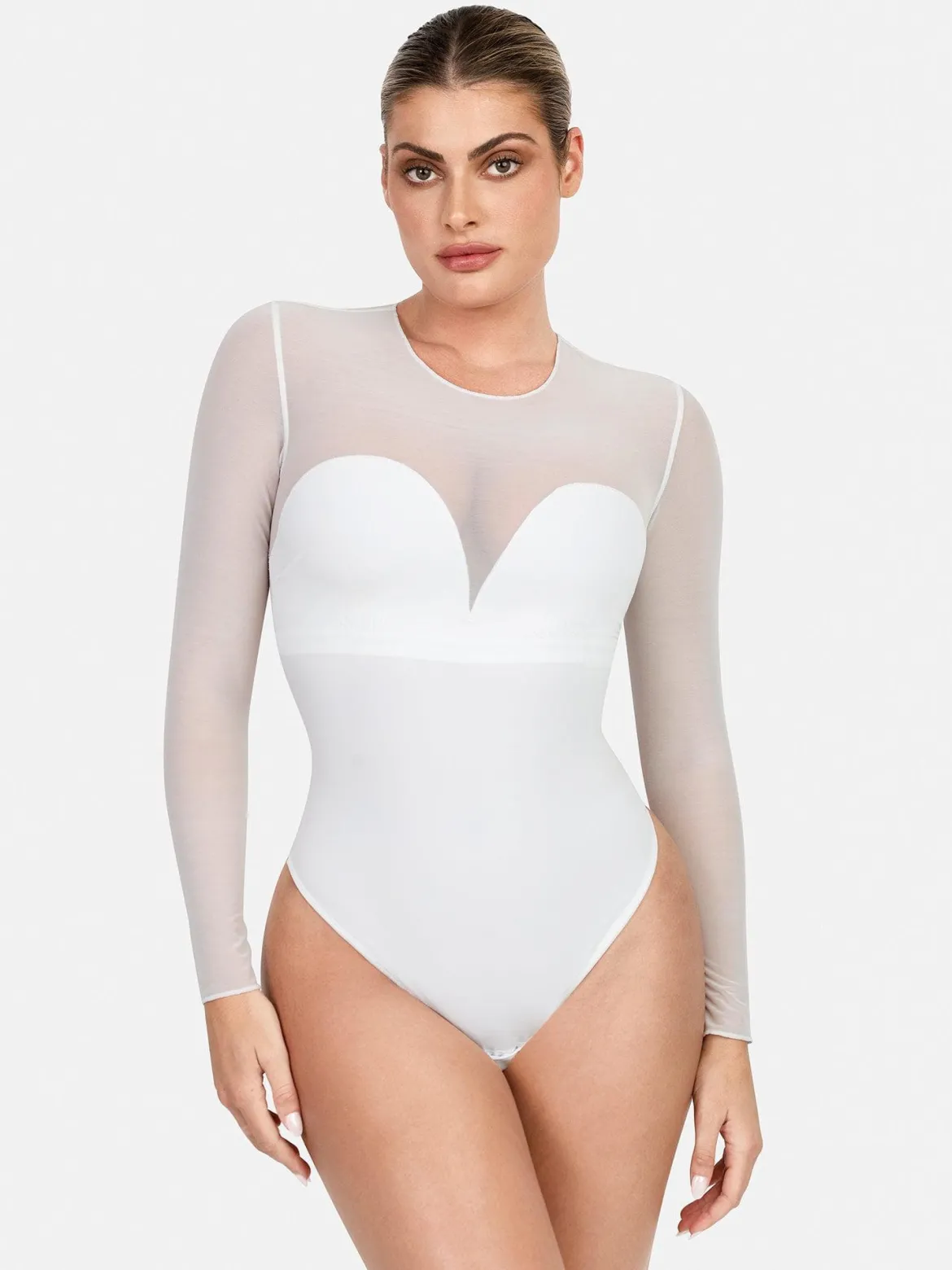 Shapewear Illusion Mesh Slimming Thong Bodysuits
